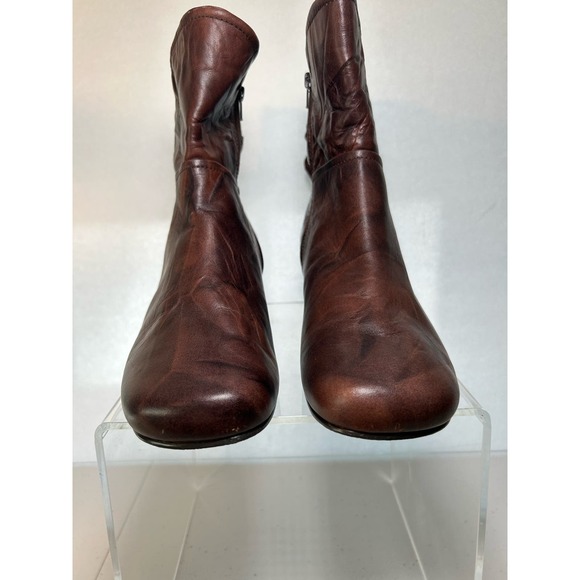 Josef Siebel Women’s Brown Leather Boho Ankle Boots Side Zip EU 40 US 9 - Picture 5 of 14